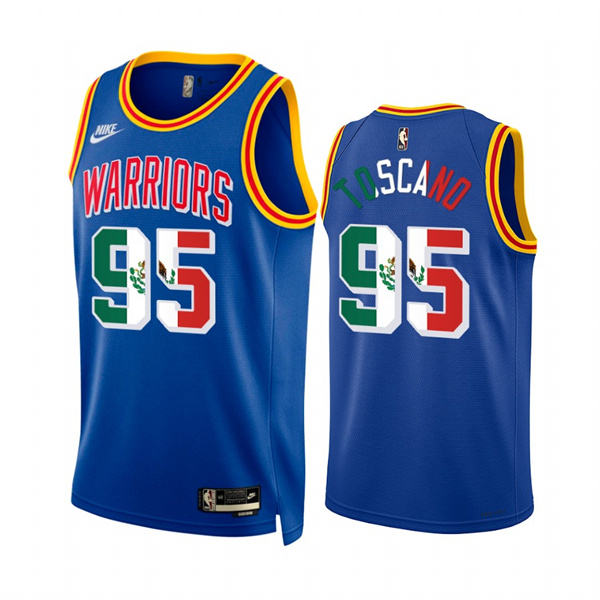 Men's Golden State Warriors #95 Juan Toscano-Anderson 2022 Royal Special Mexico Classic Edition Stitched Jersey Men's Golden State Warriors #95 Juan Toscano-Anderson 2022 Royal Special Mexico Classic Edition Stitched Jersey